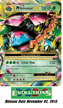 Pokemon M Venusaur EX 2/108 XY: Evolutions Ultra Rare Near Mint -- see photos!! - Image 1