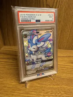 2019 POKEMON SUN & MOON HIDDEN FATES SV76 SYLVEON GX SV76/SV94 PSA 9 - Image 3