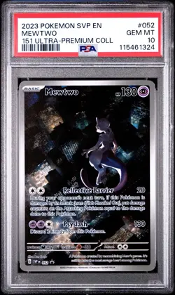 PSA 10 - 2023 Pokemon Mewtwo #52 151 Ultra Premium Collection Black Star Promo - Image 1