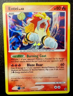 Entei 4/132 MP Cracked Ice Holo Bleed Awesome Full Moon Secret Wonders Pokemon! - Image 1