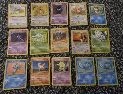 87 Cards Pokémon WOTC  Bundle Base Set Neo Jungle Fossil Heavy Played - Image 3