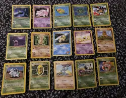 87 Cards Pokémon WOTC  Bundle Base Set Neo Jungle Fossil Heavy Played - Image 4