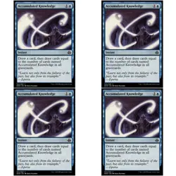 4 x ACCUMULATED KNOWLEDGE NM Elspeth vs Kiora MTG Blue - Instant Com - Image 1