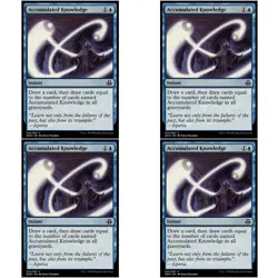 4 x ACCUMULATED KNOWLEDGE NM Elspeth vs Kiora MTG Blue - Instant Com - Image 2