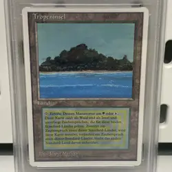 Magic The Gathering Tropical Island German 3rd Edition MTG Revised PSA 9 - Image 2
