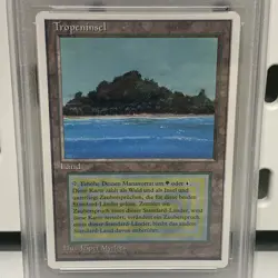 Magic The Gathering Tropical Island German 3rd Edition MTG Revised PSA 9 - Image 7