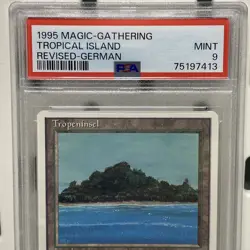 Magic The Gathering Tropical Island German 3rd Edition MTG Revised PSA 9 - Image 8