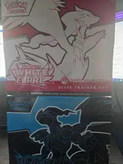 Pokémon TCG Black Bolt and White Flare Pokemon Center ETB, IN HAND - Image 1