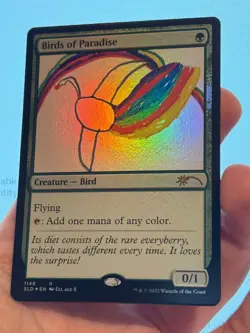 1X FOIL Birds of Paradise Alternate Art MINT MTG Magic Secret Lair Charity 2022 - Image 2