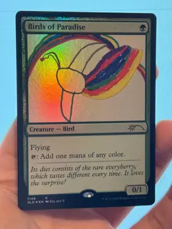 1X FOIL Birds of Paradise Alternate Art MINT MTG Magic Secret Lair Charity 2022 - Image 5