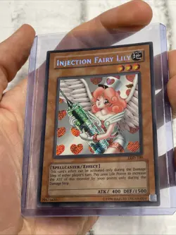 Yugioh Injection Fairy Lily LOD-100 Secret Rare LP Vintage Vtg Yugioh! Card - Image 1
