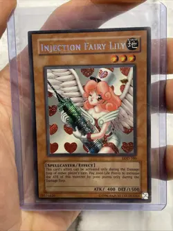 Yugioh Injection Fairy Lily LOD-100 Secret Rare LP Vintage Vtg Yugioh! Card - Image 2
