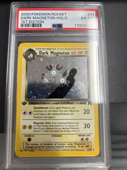 Pokemon 2000 Rocket Dark Magneton Holo 1st Edition Card #11 EX-MT PSA 6 - Image 1