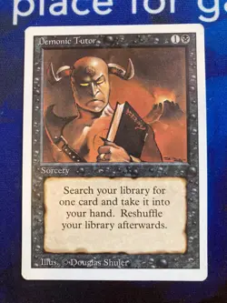 MTG Demonic Tutor Revised Lightly Played Magic the Gathering - Image 1