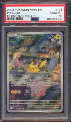 2023 POKEMON MEW EN-151 ILLUSTRATION RARE #173 PIKACHU PSA 10 - Image 1