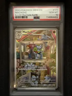 2023 POKEMON EN-151 ILLUSTRATION RARE #177 MACHOKE PSA 10 - Image 1