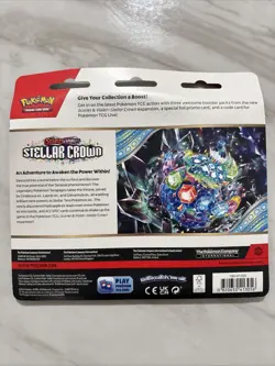 Pokemon Scarlet & Violet Stellar Crown 3-Pack Booster Blister New Sealed - Image 4