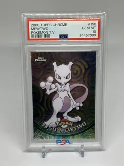 PSA 10 Mewtwo Topps Chrome #150 Pokemon TV Holo Foil 2000 Graded Gem Mint - Image 1