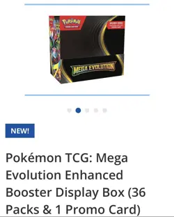 Pokémon TCG Mega Evolutions ENHANCED Booster  Box (36 Cards) PRESALE - Image 1