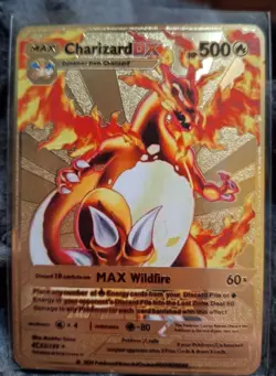 6 ea mix 2020 POKEMON CHARIZARD DX/GX/VMAX GOLD METAL CARD - Image 2