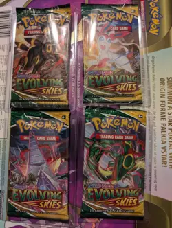 4x Pokémon Evolving Skies Booster Packs - Complete Art Set! - Image 1