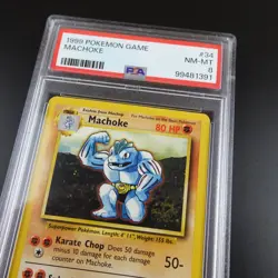 PSA 8 Machoke 34/102 Base Set 1999 Non Holo Pokemon Card - Image 2