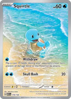 Squirtle 170/165 Sv: Scarlet & Violet 151 Holo Pokemon TCG - NM - Image 2