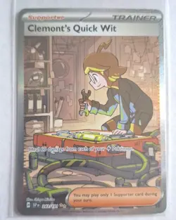 Clemonts Quick Wit Special Illustration Rare 243/191 Pokemon Surging Sparks Mint - Image 1