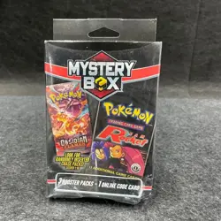 Pokemon Mystery Box 3 Booster Packs With One Online Code Card, Worn Box - Image 1