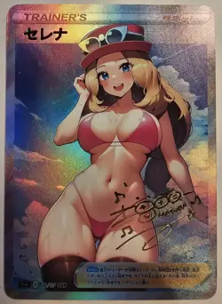 Serena Pokémon Bikini Sexy Anime Waifu Trainer Art Card - Image 1