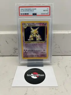 PSA 8 Alakazam 1/102 Base Set Pokemon Card MINT - Image 1