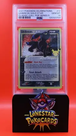 2021 POKEMON CELEBRATIONS CLASSIC COLLECTION #17 UMBREON-GOLD STAR PSA 10 #17 - Image 1
