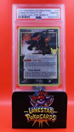 2021 POKEMON CELEBRATIONS CLASSIC COLLECTION #17 UMBREON-GOLD STAR PSA 10 #17 - Image 3