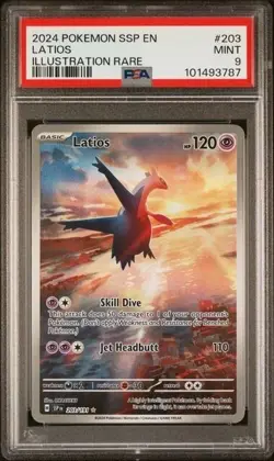 2024 POKEMON SSP LATIOS ILLUSTRATION RARE 203/191 ENGLISH PSA 9 MINT - Image 1