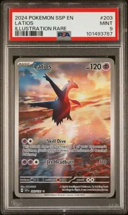 2024 POKEMON SSP LATIOS ILLUSTRATION RARE 203/191 ENGLISH PSA 9 MINT - Image 3
