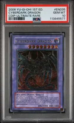 YUGIOH PSA 10 EURO Cyberdark Dragon CDIP-EN035 Ultimate Rare 1st Edition *5577 - Image 1