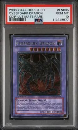 YUGIOH PSA 10 EURO Cyberdark Dragon CDIP-EN035 Ultimate Rare 1st Edition *5577 - Image 7