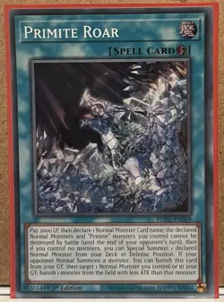 Primite Roar [ROTA-EN059] Super Rare 1st Edition Mint Condition Yu-Gi-Oh! Card - Image 1