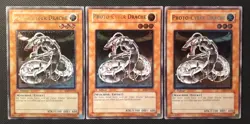 Yu-Gi-Oh! 3x Proto-Cyber Dragon, SOI-EN010, Ultimate Rare, 1st/2nd A., EX/GD/GD - Image 1