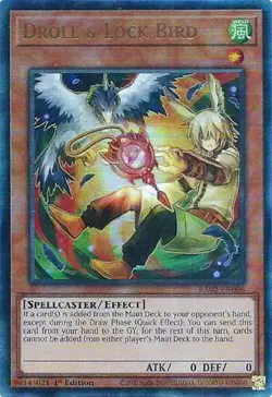 Droll & Lock Bird RA02-EN006 Ultimate Rare Near Mint 1st Edition Yugioh Alt Art - Image 2