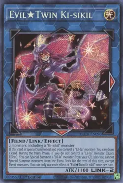YUGIOH EVIL TWIN KI-SIKIL SECRET RARE 1ST NEAR MINT BLCR-EN096 - Image 2