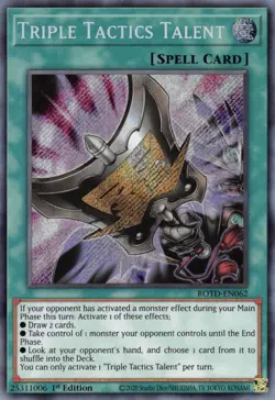 YUGIOH TRIPLE TACTICS TALENT SECRET RARE 1ST EDITION VERY GOOD ROTD-EN062 - Image 1