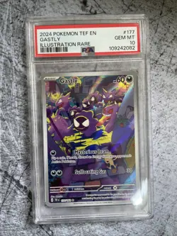 PokÃ©mon TCG Gastly Illustration Rare Card 177/162 Temporal Forces PSA 10 - Image 1