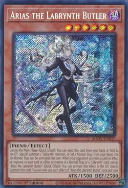 Yugioh Arias the Labrynth Butler AGOV-EN017 Secret Rare  1st Edition - Image 1