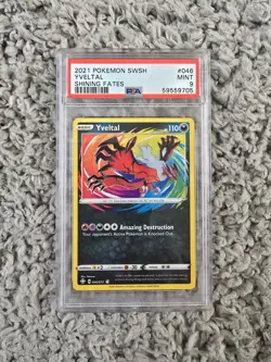 PSA 9 Yveltal 046/072 Shining Fates Amazing Rare Holo Graded Pokemon Card - Image 1