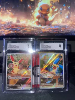 Plusle and Minun CGC 9 Pokemon Cards - Image 1