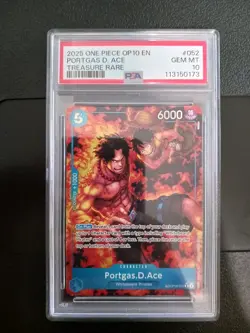 One Piece Card Game TCG Portgas.D.Ace OP08-052 TR PSA 10 - Image 1