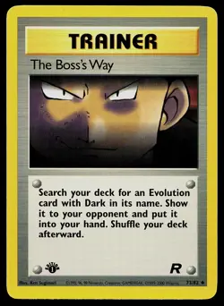 Pokemon Card - The Boss's Way Team Rocket 1st Edition 73/82 Uncommon - Image 1