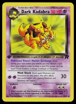Pokemon Card - Dark Kadabra Team Rocket 1st Edition 39/82 Uncommon - Image 3