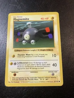 Pokemon Card Shadowless Magnemite 53/102 1999 WOTC Vintage Base Set - Image 1